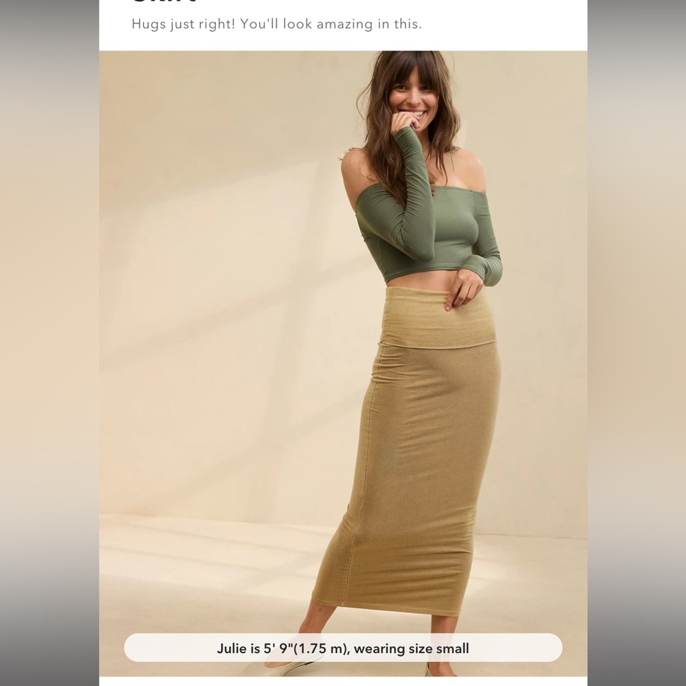 Aerie Chill Up Foldover Maxi Skirt Size M
